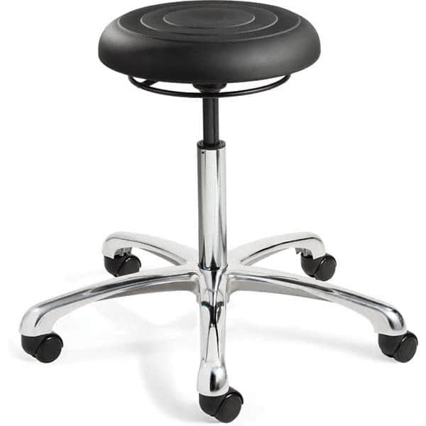 Bevco - Swivel & Adjustable Stools Type: Adjustable Backless Stool Base Type: Polished Aluminum Base - Apex Tool & Supply