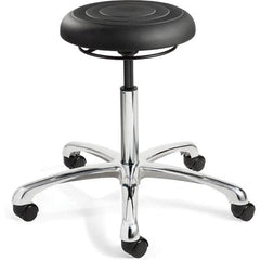 Bevco - Swivel & Adjustable Stools Type: Adjustable Backless Stool Base Type: Polished Aluminum Base - Apex Tool & Supply