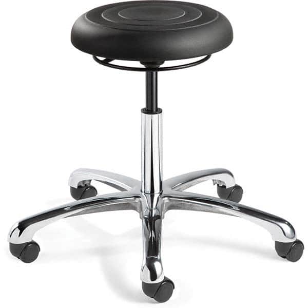 Bevco - Swivel & Adjustable Stools Type: Adjustable Backless Stool Base Type: Polished Aluminum Base - Apex Tool & Supply