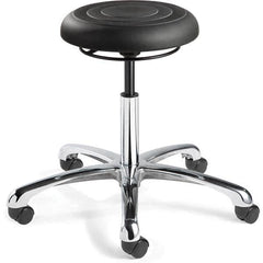 Bevco - Swivel & Adjustable Stools Type: Adjustable Backless Stool Base Type: Polished Aluminum Base - Apex Tool & Supply