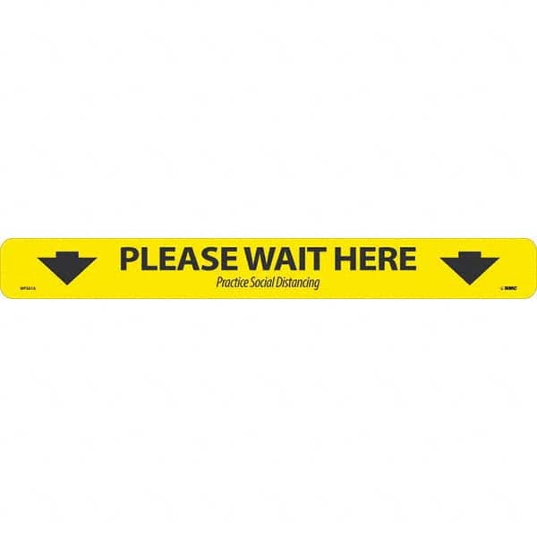 NMC - "Please Wait Here" Adhesive-Backed Floor Sign - Apex Tool & Supply