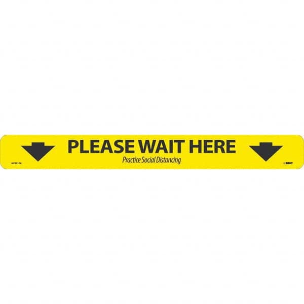 NMC - "Please Wait Here" Adhesive-Backed Floor Sign - Apex Tool & Supply