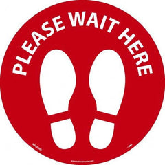 NMC - "Please Wait Here" Adhesive-Backed Floor Sign - Apex Tool & Supply
