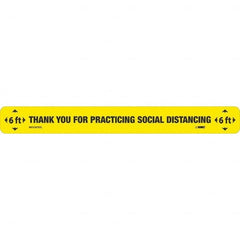 Thank You for Practicting Social Distancing Rectangle, Black on Yellow, Use for Exit, Entrance & Directional