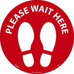 NMC - "Please Wait Here" Adhesive-Backed Floor Sign - Apex Tool & Supply