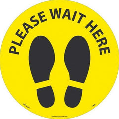 NMC - "Please Wait Here" Adhesive-Backed Floor Sign - Apex Tool & Supply