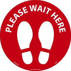 NMC - "Please Wait Here" Adhesive-Backed Floor Sign - Apex Tool & Supply