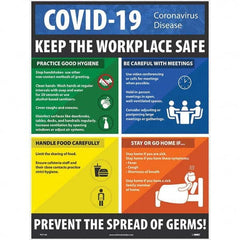 NMC - "COVID 19 - Keep the Workplace Safe", 18" Wide x 24" High, Paper Safety Sign - Apex Tool & Supply