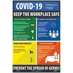 NMC - "COVID 19 - Keep the Workplace Safe", 12" Wide x 18" High, Paper Safety Sign - Apex Tool & Supply