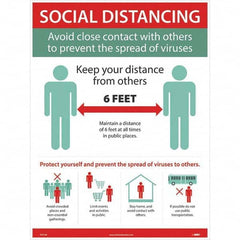 NMC - "COVID 19 - Social Distancing - Avoid Close Contact with Others to Prevent the Spread of Viruses", 18" Wide x 24" High, Paper Safety Sign - Apex Tool & Supply