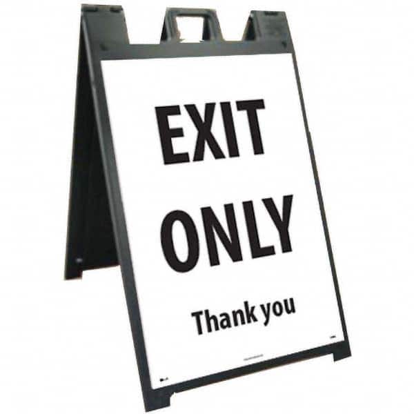 NMC - "EXIT HERE", 25" Wide x 45" High, Plastic Safety Sign - Apex Tool & Supply