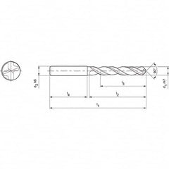 Mapal - 6.3mm 90° Solid Carbide Jobber Drill - Apex Tool & Supply