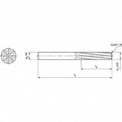 Mapal - Spiral Router Bits Cutting Diameter (mm): 8.00 Number of Flutes: 8 - Apex Tool & Supply