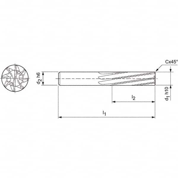 Mapal - Spiral Router Bits Cutting Diameter (mm): 10.00 Number of Flutes: 8 - Apex Tool & Supply