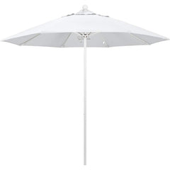 Patio Umbrellas; Diameter (Feet): 9; Height (Feet): 8.583; Fabric Color: Natural; Base Included: No; Canopy Fabric: Pacifica; Fade Resistant: Yes; Additional Information: Push Lift; Frame Material: Aluminum
