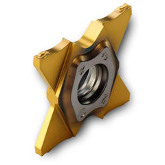 Grooving Insert: TQJJ TT9080, Solid Carbide TiAlN & TiN Finish, Neutral, 0.097″ Cutting Width, Series TQJ27