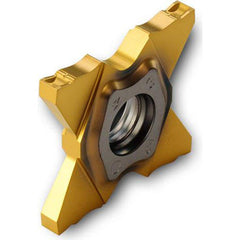 Grooving Insert: TQCC TT9080, Solid Carbide TiAlN & TiN Finish, Neutral, 0.097″ Cutting Width, Series TQC27