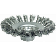 4″ Knot Wire Bevel Brush, .014″ Steel Fill, M10x1.25 Nut - Apex Tool & Supply
