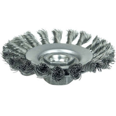 4″ Knot Wire Bevel Brush, .014″ Steel Fill, M10x1.50 Nut - Apex Tool & Supply