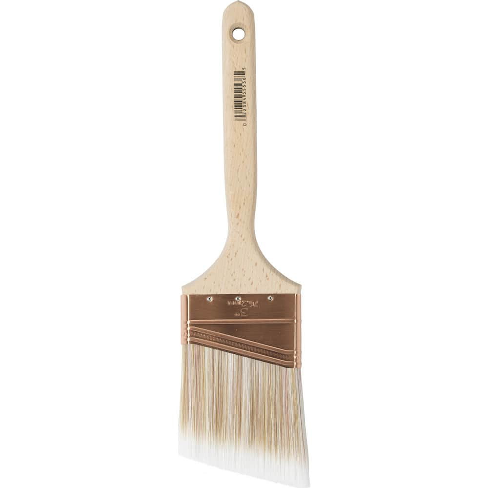 Paint Brush: Nylon Polyester & Synthetic, Synthetic Bristle 7-1/2″ Sash, Wood Handle, for Latex Flat & Water