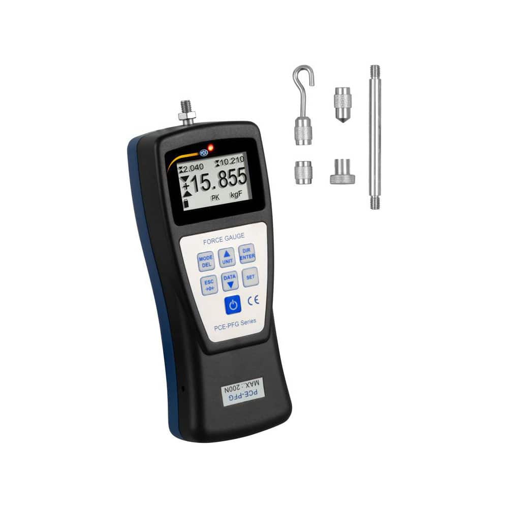 Digital Tension & Compression Force Gages; Capacity (gf): 20.000; Capacity (kgf): 20.000; Resolution (N): 0.005; Resolution (gf): 0.005; Accuracy (%): 0.3%; Feeler Length (mm): 10 mm; Feeler Length (Decimal Inch): 10 mm; Tip Type: Notched; Flat; Chisel; S