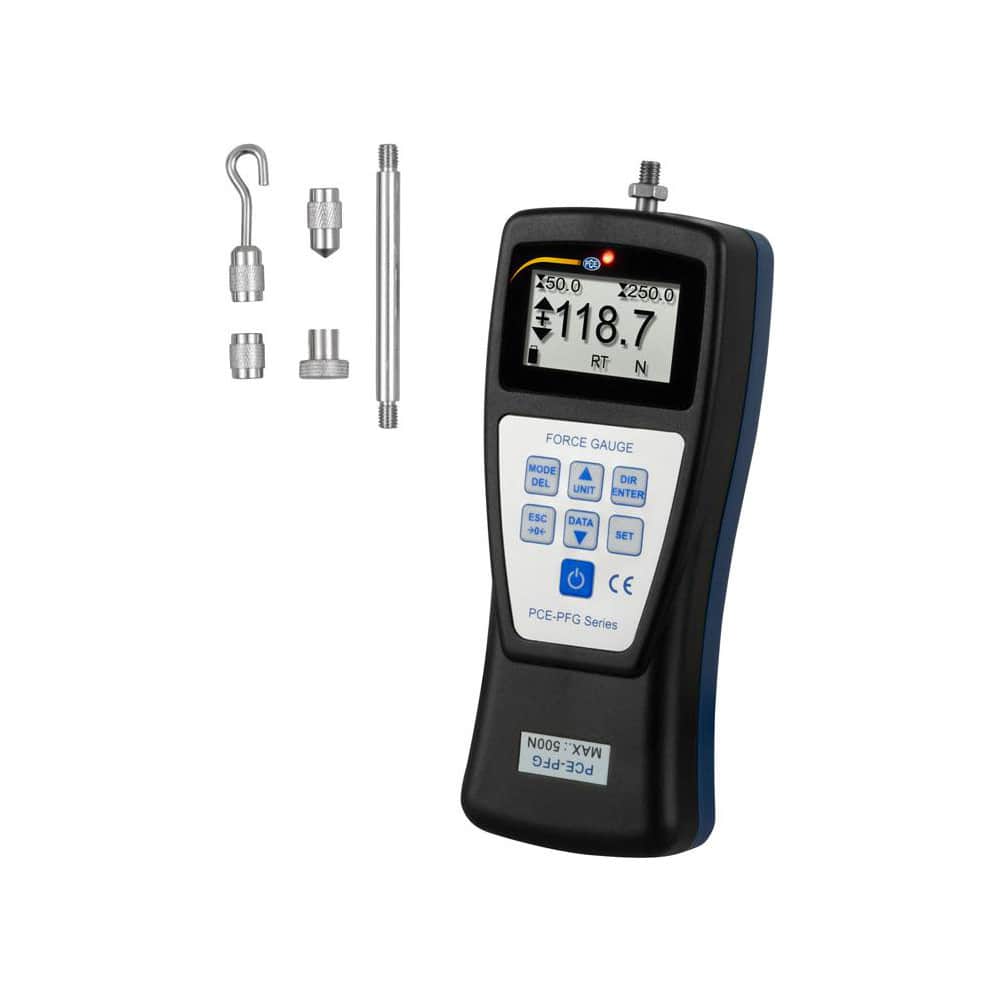Digital Tension & Compression Force Gages; Capacity (gf): 500.000; Capacity (kgf): 500.000; Resolution (N): 0.100; Resolution (gf): 0.100; Accuracy (%): 0.3%; Feeler Length (mm): 10 mm; Feeler Length (Decimal Inch): 10 mm; Tip Type: Notched; Flat; Chisel;