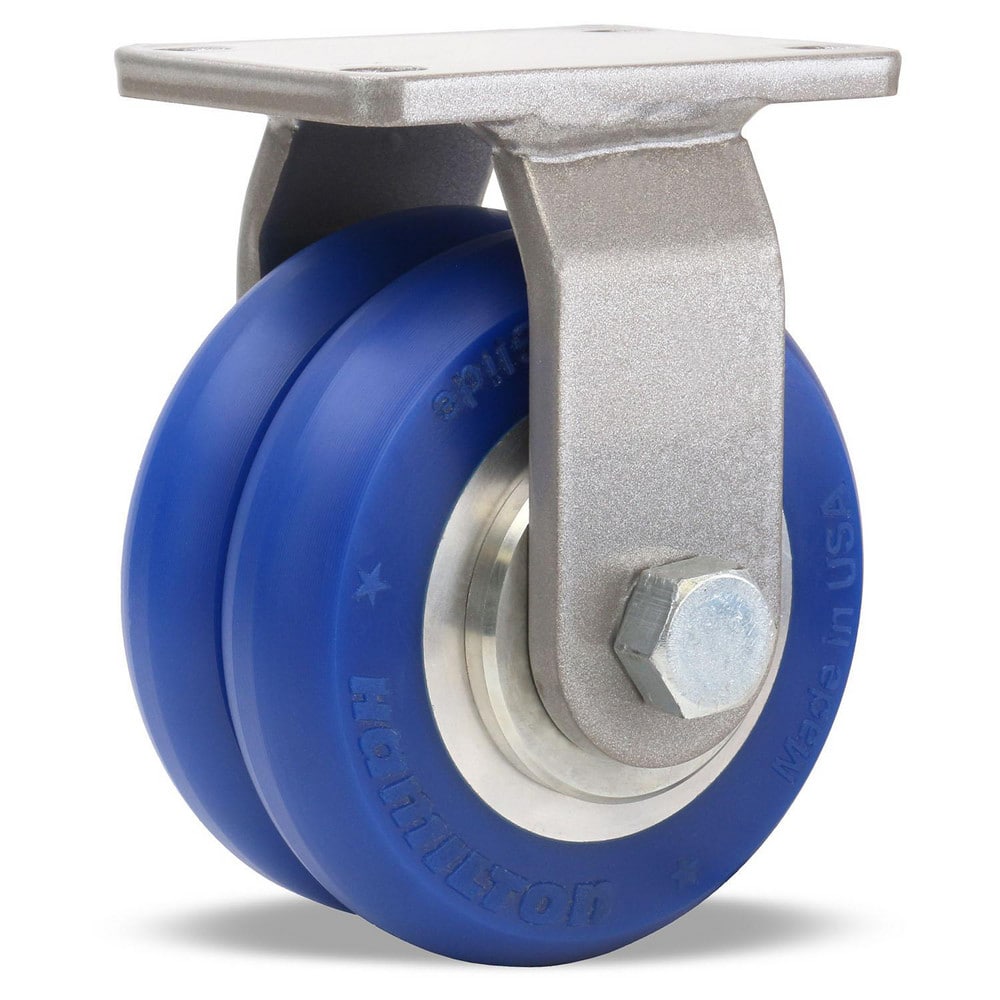 Rigid Top Plate Caster: Polyurethane on Aluminum, 3-1/2″ Wheel Dia, 2″ Wheel Width, 600 lb Capacity, 4-11/16″ OAH 3.625″ Plate Length, 2.5″ Plate Width, Non-Marking