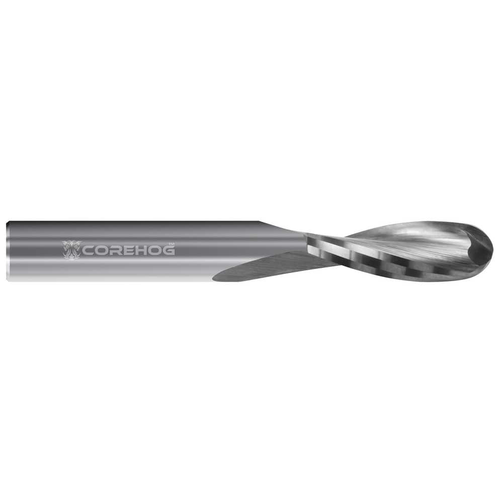 Ball End Mill: 0.25″ Dia, 2 Flute, Solid Carbide 2-1/2″ OAL, 1″ Shank Dia, Uncoated