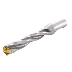 Replaceable Tip Drill: 0.669 to 0.705'' Drill Dia, 3.488″ Max Depth, 0.75'' Flatted Shank Uses H3P Inserts, 6.7″ OAL, Through Coolant