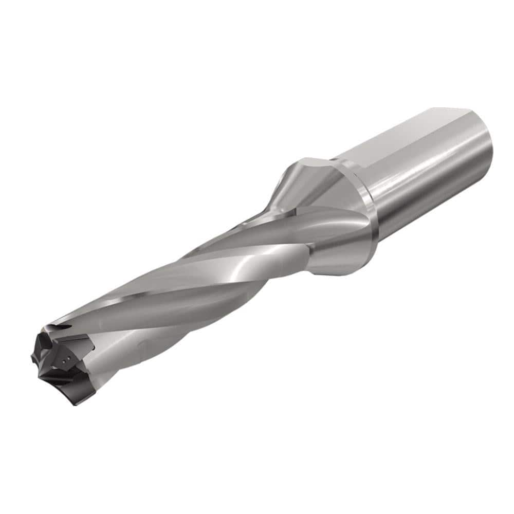 Replaceable Tip Drill: 0.669 to 0.705'' Drill Dia, 2.148″ Max Depth, 0.75'' Flatted Shank Uses H3P Inserts, 5.36″ OAL, Through Coolant