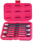 7 Piece - 1/8; 5/32; 3/16; 7/32; 5/16; 3/8 - 3/8" Drive - Hex Socket Set - Apex Tool & Supply