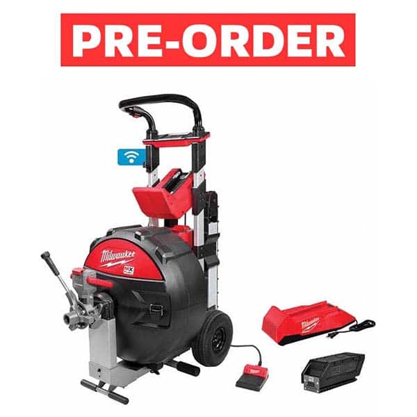 Milwaukee Tool - Electric & Gas Drain Cleaning Machines Type of Power: Cordless For Minimum Pipe Size: 3 (Inch) - Apex Tool & Supply