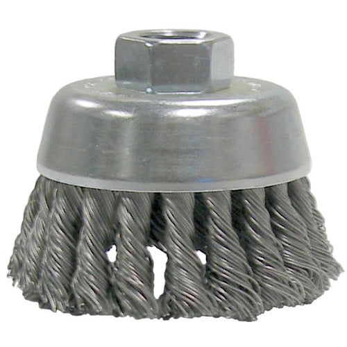 2-3/4″ Single Row Knot Wire Cup Brush, .020″ Steel Fill, M14 × 2.0 Nut - Apex Tool & Supply