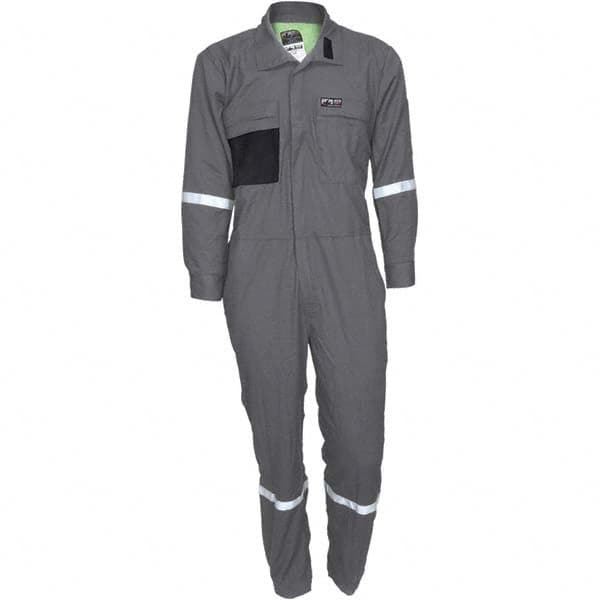 MCR Safety - Size 64 Long Gray ASTM F1506 8.9 Cal/Cm2 CAT2 NFPA 2112 UL Certified NFPA 70E Flame Resistant/Retardant Coveralls - Apex Tool & Supply