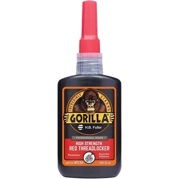 GorillaPro - 50 mL Bottle, Red, High Strength Threadlocker - Apex Tool & Supply
