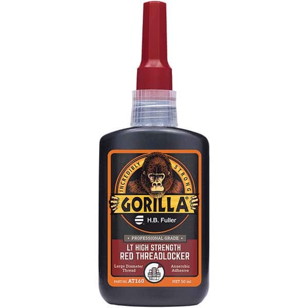 GorillaPro - 50 mL Bottle, Red, High Strength Threadlocker - Apex Tool & Supply