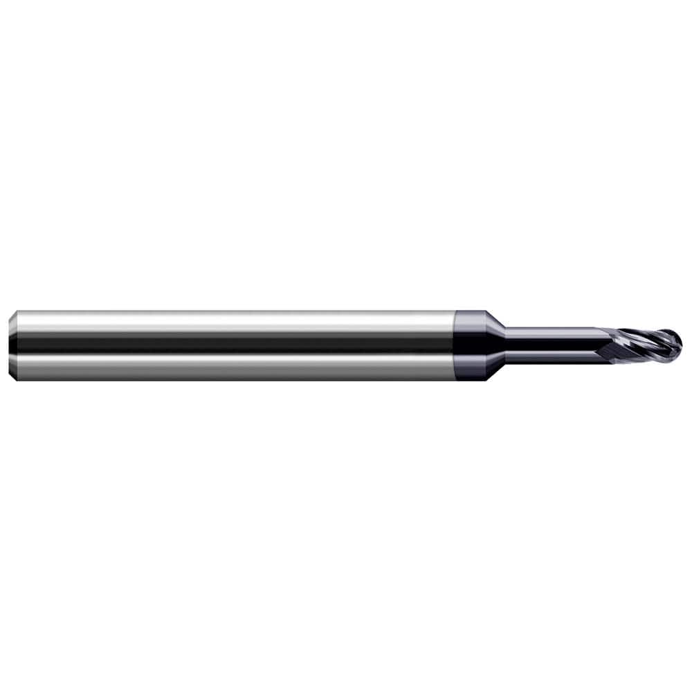 Harvey Tool - Ball End Mills; Mill Diameter (Inch): 5/64 ; Mill Diameter (Decimal Inch): 0.0780 ; Number of Flutes: 4 ; Length of Cut (Decimal Inch): 0.1170 ; Material: Solid Carbide ; Overall Length (Inch): 2-1/2 - Exact Industrial Supply