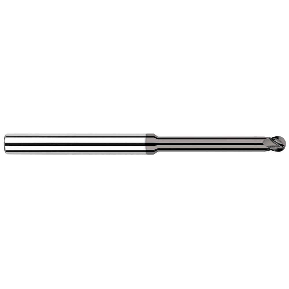Harvey Tool - Ball End Mills; Mill Diameter (mm): 3.00 ; Mill Diameter (Decimal Inch): 0.1180 ; Number of Flutes: 4 ; Length of Cut (mm): 4.5000 ; Length of Cut (Decimal Inch): 0.1770 ; Material: Solid Carbide - Exact Industrial Supply