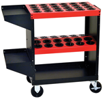 Tool Storage Cart - Holds 36 Pcs. 50 Taper - Black/Red - Apex Tool & Supply