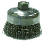 4" Diameter - 5/8-11" Arbor Hole - Crimped Steel Wire Cup Wheel - Apex Tool & Supply
