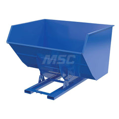 Stationary Tilt Hopper: 6,000 lb Capacity, 79″ Wide, 90.25″ Long, 64.375″ High Blue, Powder Coated Steel, Hand Control