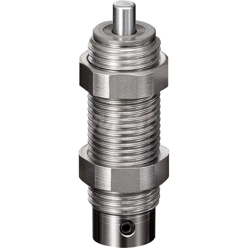 Standard-Duty Shock Absorber: 5 mm Rod Dia, 21.9 mm OD, 6 mm Stroke, M16 x 1.5 Thread 55 mm OAL, 20 lb Force