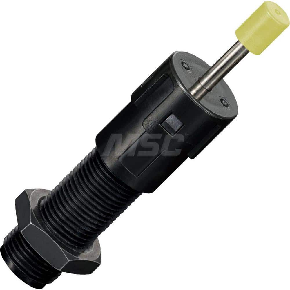 Standard-Duty Shock Absorber: 3 mm Rod Dia, 16 mm OD, 12 mm Stroke, M12 x 1 Thread 70 mm OAL, 2.45 lb Force