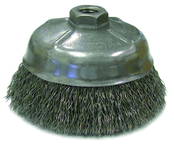 5" Diameter - 5/8-11" Arbor Hole - Crimped Steel Wire Cup Wheel - Apex Tool & Supply