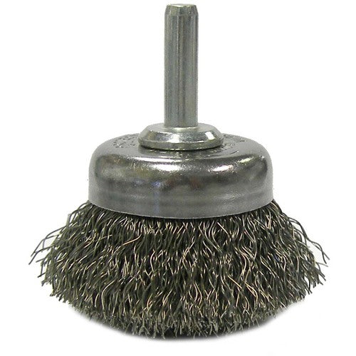 1 3/4″ Crimped Wire Utility Cup Brush, .006″ Steel Fill, 1/4″ Stem - Apex Tool & Supply