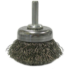 1 3/4″ Crimped Wire Utility Cup Brush, .006″ Steel Fill, 1/4″ Stem - Apex Tool & Supply