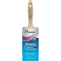Premier Paint Roller - 3" Tapered Nylon/Polyester Varnish Brush - 3-3/16" Bristle Length, 5-1/2" Wood Beavertail Handle - Apex Tool & Supply