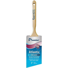 Premier Paint Roller - 3" Tapered Nylon/Polyester Angular Brush - 3-3/16" Bristle Length, 7-1/2" Wood Sash Handle - Apex Tool & Supply
