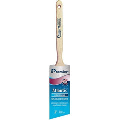 Premier Paint Roller - 2" Tapered Nylon/Polyester Angular Brush - 2-11/16" Bristle Length, 7-1/4" Wood Sash Handle - Apex Tool & Supply