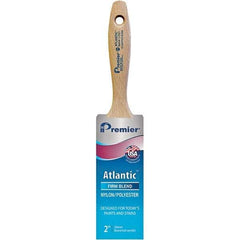 Premier Paint Roller - 2" Tapered Nylon/Polyester Varnish Brush - 2-11/16" Bristle Length, 5-1/4" Wood Beavertail Handle - Apex Tool & Supply